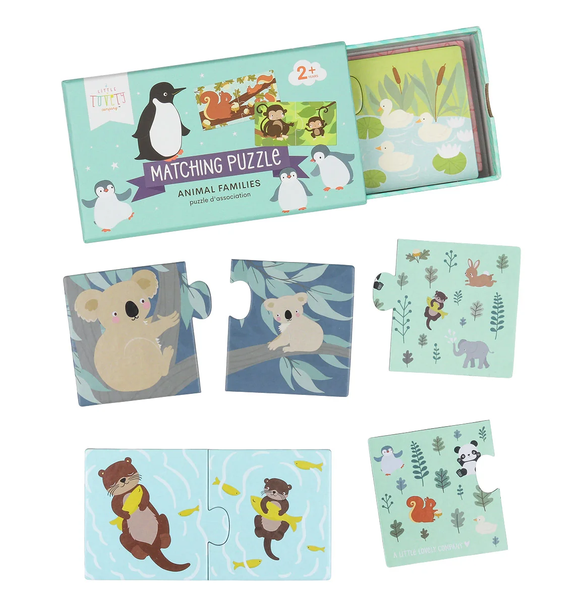 A Little Lovely Company - priradzovacie puzzle - zvieracie rodinky
