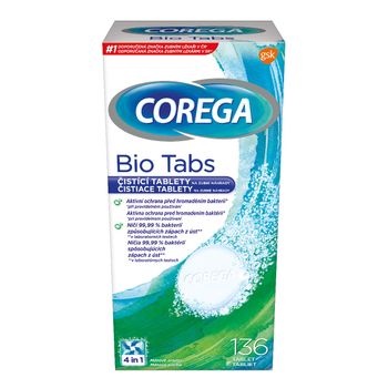 COREGA BIO Tabs 1×136 ks, antibakteriálne čistiace tablety