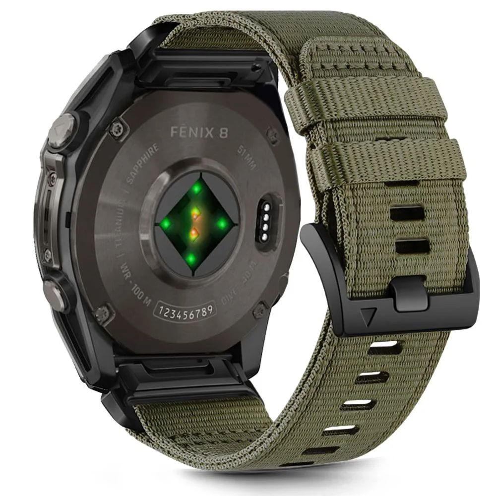 Tech-Protect Nylon Classic remienok na Garmin Fenix 5 / 6 / 6 Pro / 7 / 8 47mm / E, olive