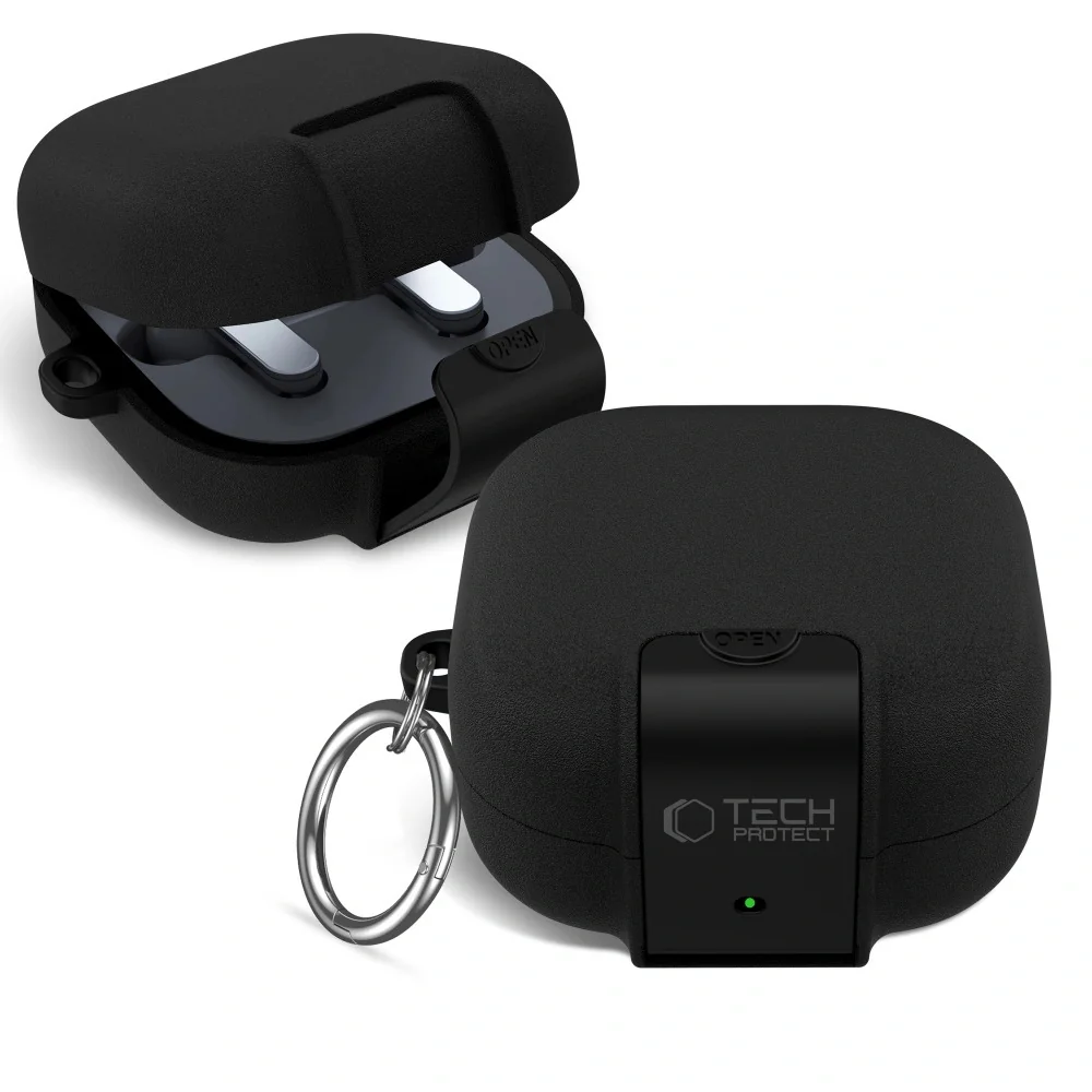 Tech-Protect Slim Hook puzdro na Samsung Galaxy Buds 4 / 4 Pro, čierne 