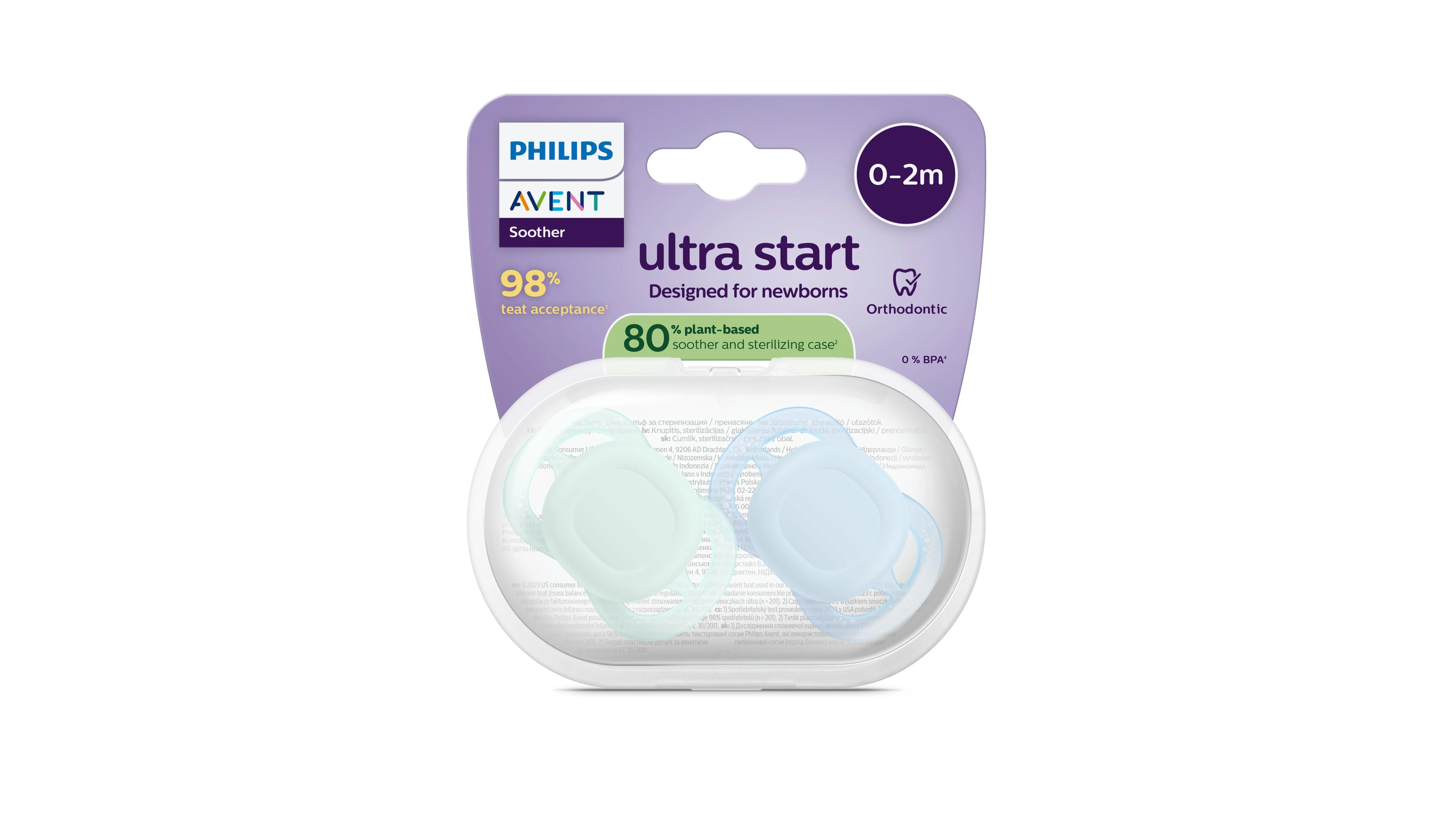 Philips AVENT - Cumlík Ultrastart SCF075/12, 0-2 m, chlapec 2 ks