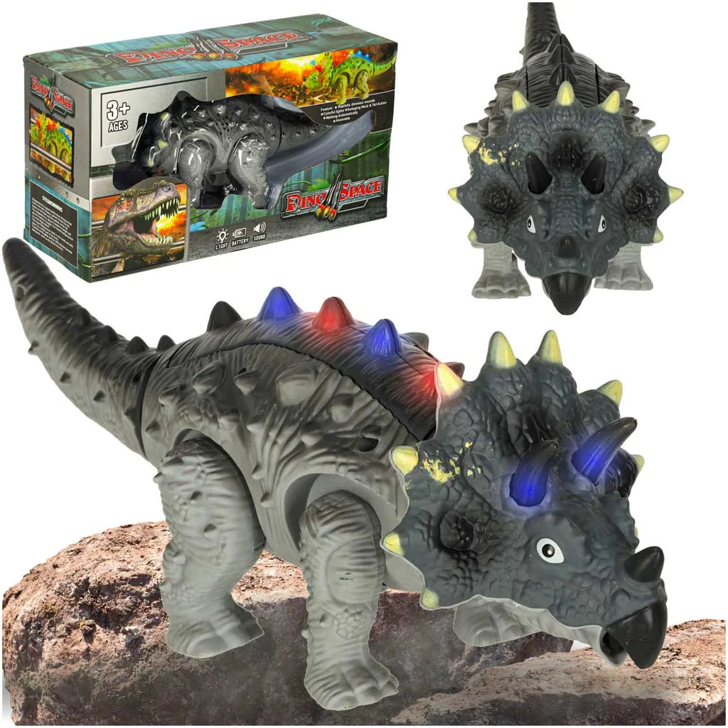 Dinosaurus RC Triceratops na diaľkové ovládanie chodí svieti revú