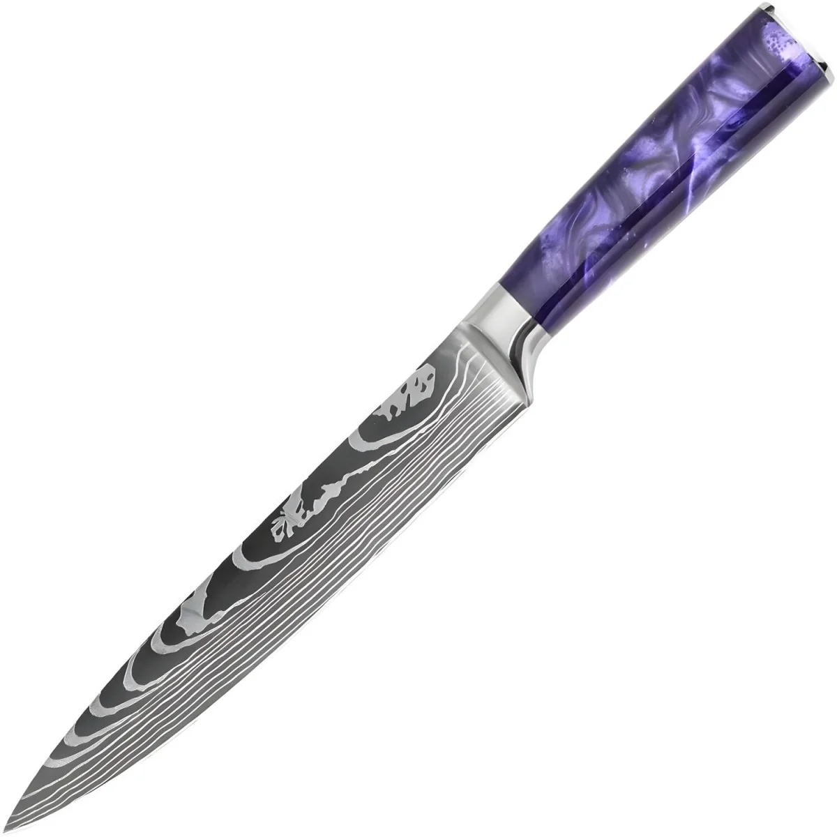 Kuchynský nôž Slicing na presné krájanie mäsa a Fialová