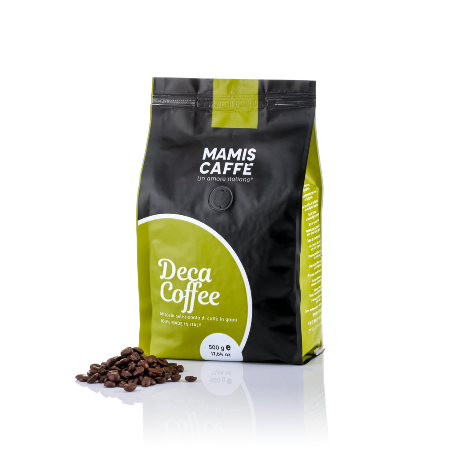 Mamis Caffé Decaf Coffee nízkokofeínová zrnková káva 500 g