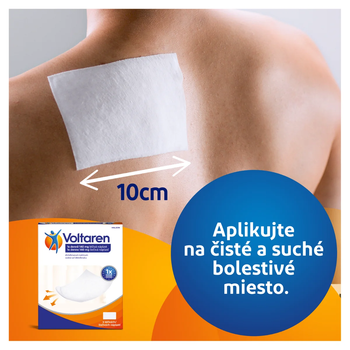 Voltaren liečivá náplasť 140 mg 1×5 ks, liečivá náplasť