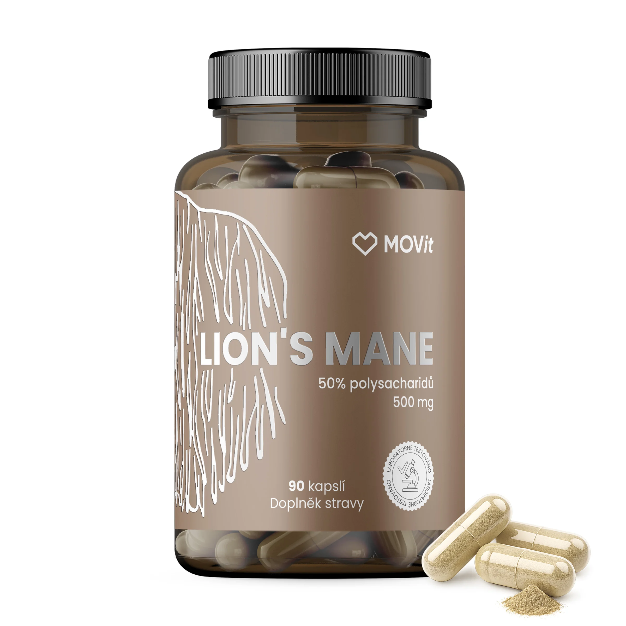 MOVit Hericium - Lion's mane 50% polysach. 500 mg 90 cps