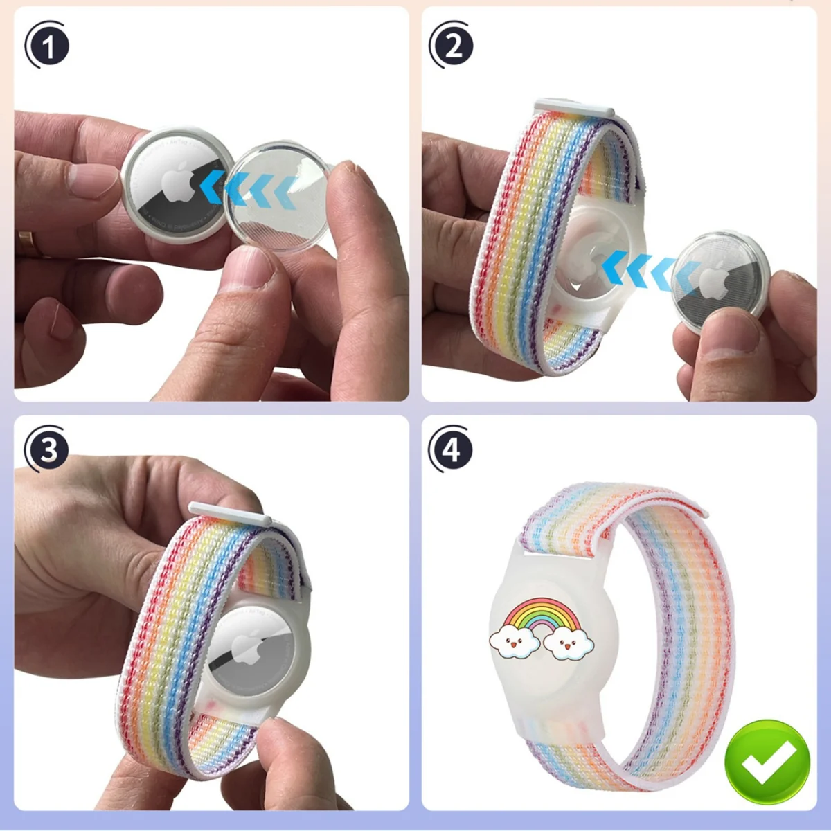 MG Kids Rainbow remienok na Apple AirTag, farebný