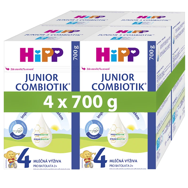 HiPP Batoľacie mlieko 4 Junior Combiotik® od uk. 2. roka 4×700 g