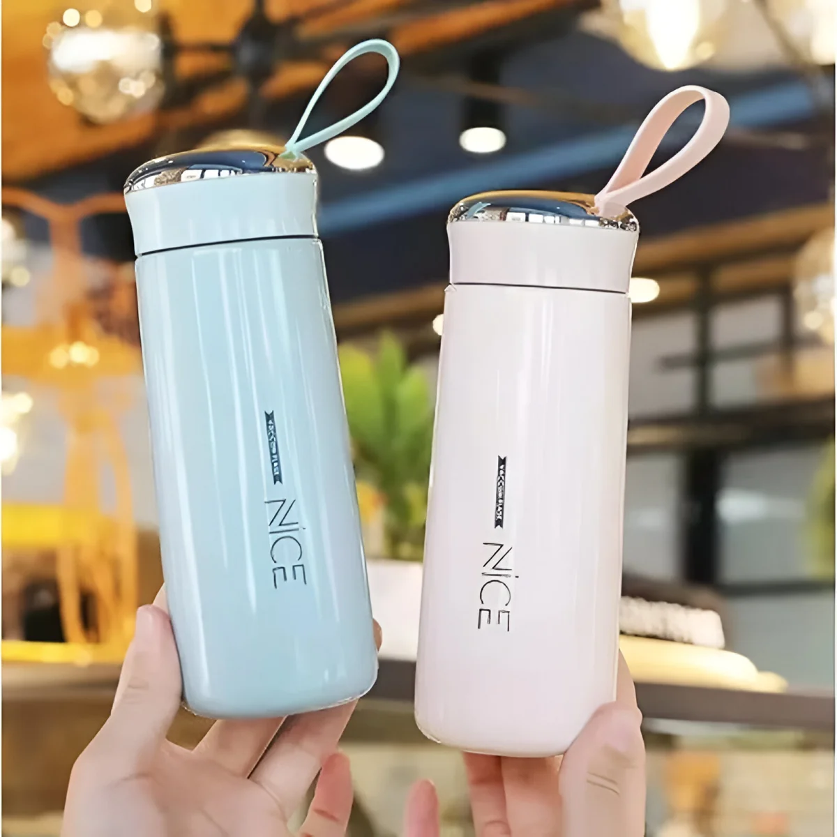 Livefy sklenená fľaša Bottly 400ml, modrá