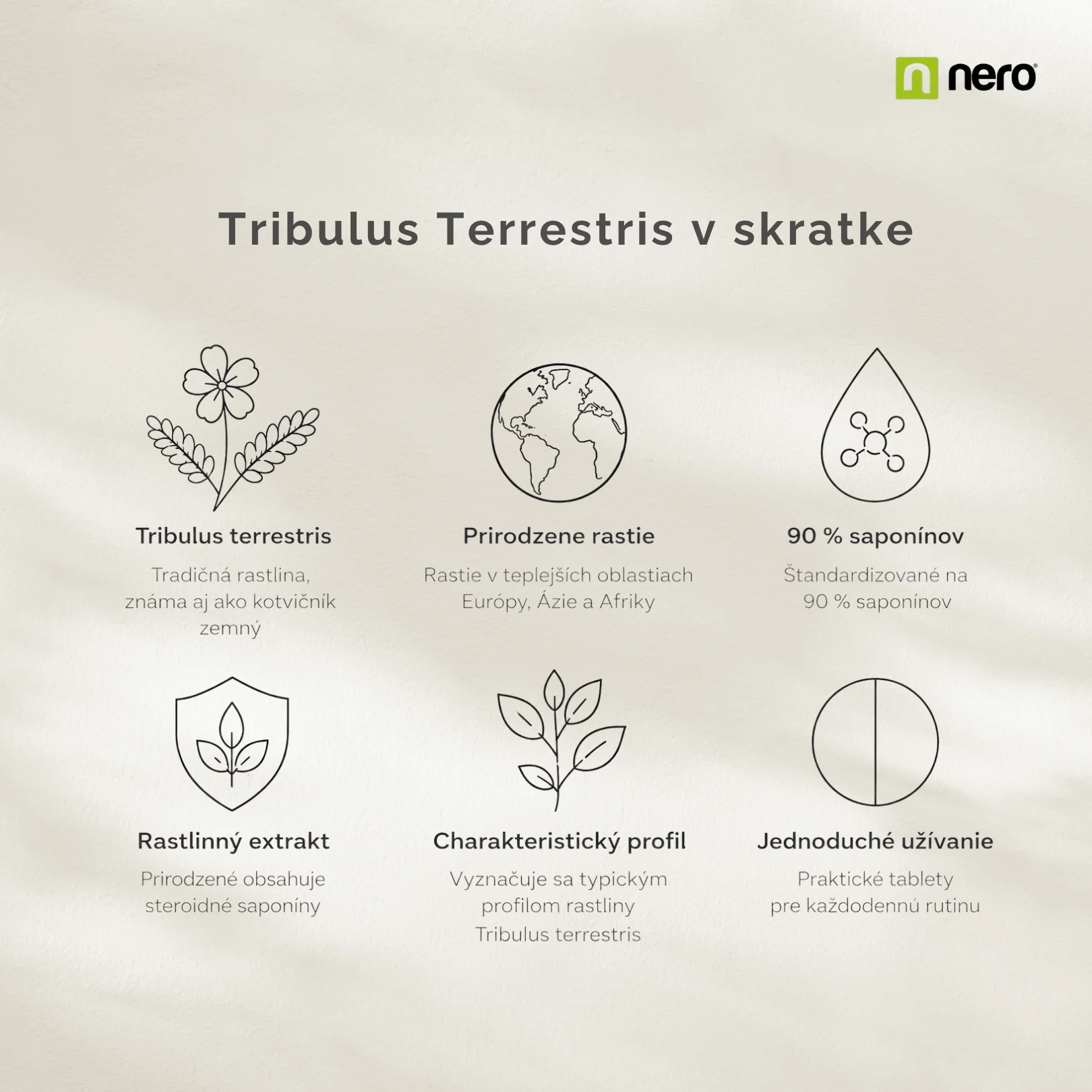 NERO Tribulus Terrestris 500 mg Kotvičník zemný 180 tabliet