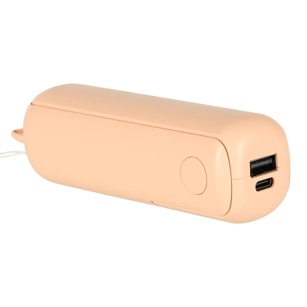 Mini prenosný ventilátor USB 2v1 skladací s powerbankou ružový 1200 mAh