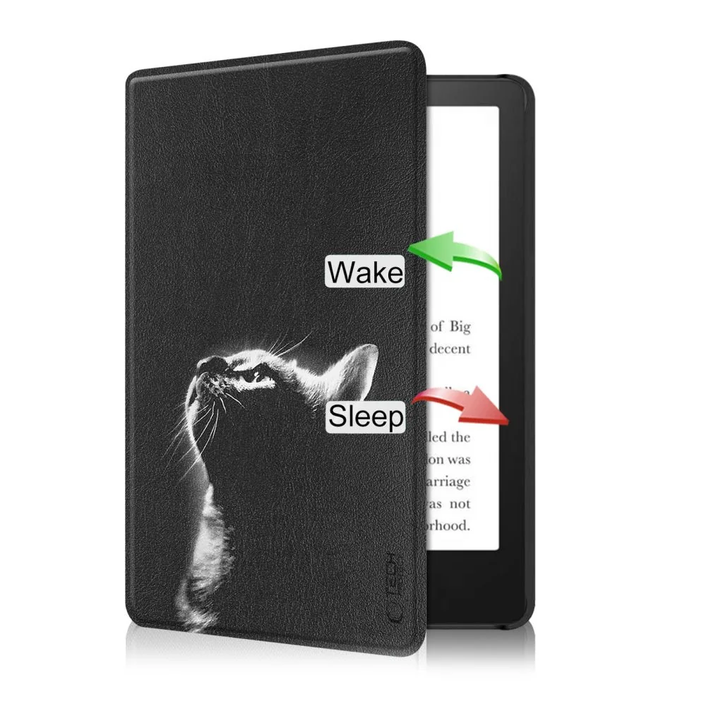 Tech-Protect Smartcase puzdro na Amazon Kindle 11 / 12 / 2022-2024, bl ack cat