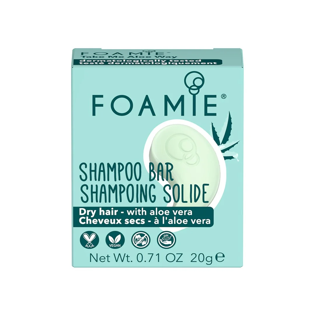 Foamie Cestovný tuhý šampón TAKE ME ALOE WAY 1×80 g, tuhý šampón