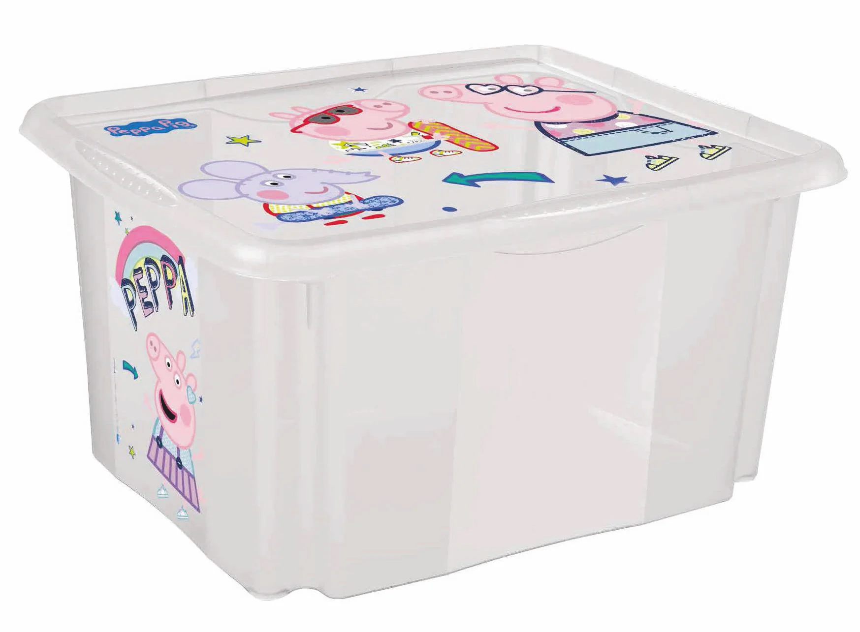 Box na hračky Prasiatko Peppa 45 l, transparentný