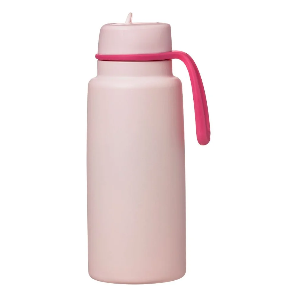 Nerezová termofľaša so slamkou 1 l pink paradise