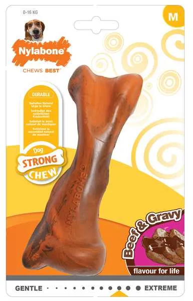 Nylabone Healthy Edibles Strong Chew Bone Beef&Gravy M
