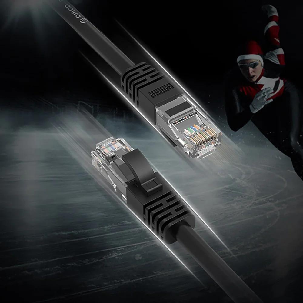 Orico PUG-C6 sieťový kábel LAN CAT6 RJ45 5m, čierny