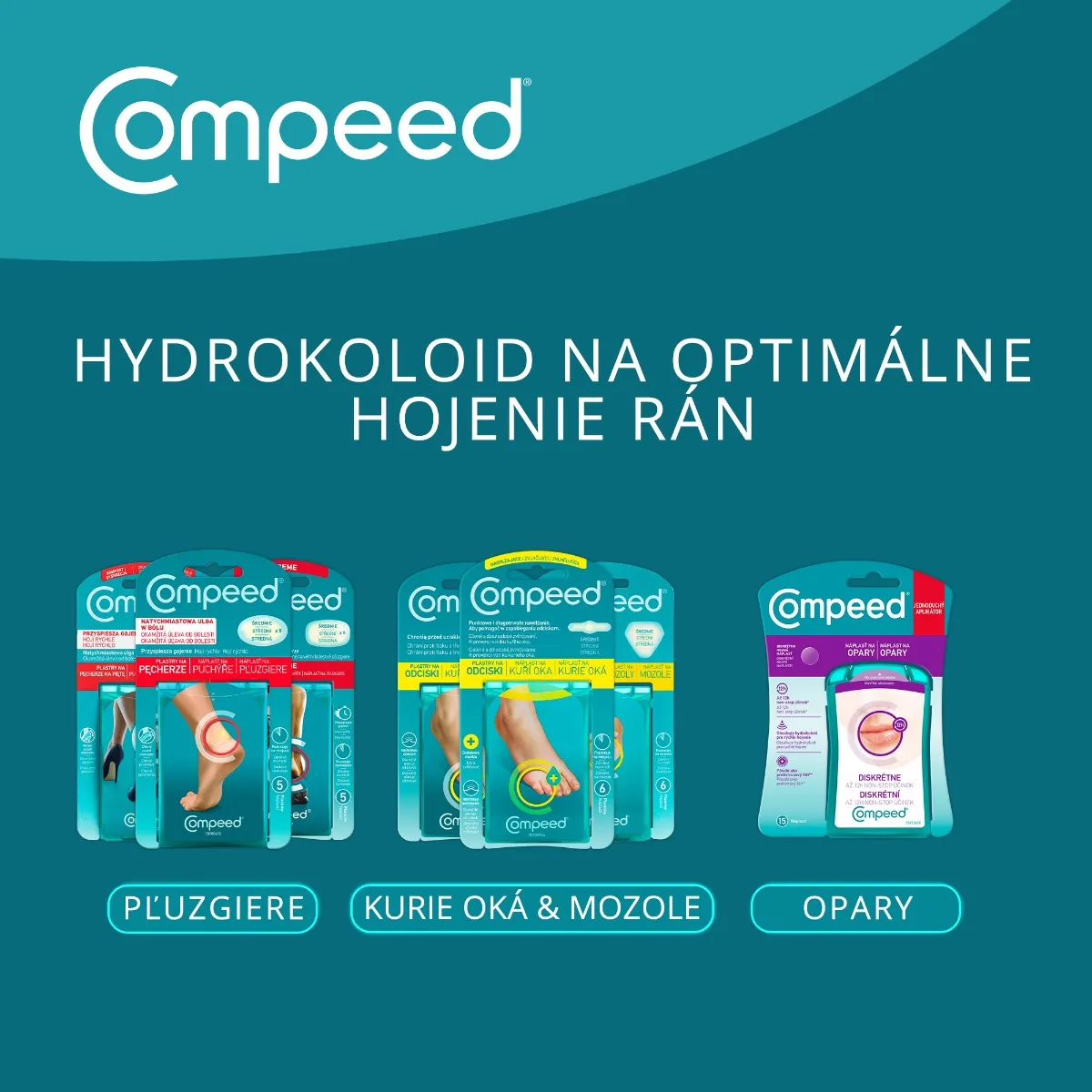 Compeed Náplasť na kurie oká MOIST 1×6 ks, na kurie oká