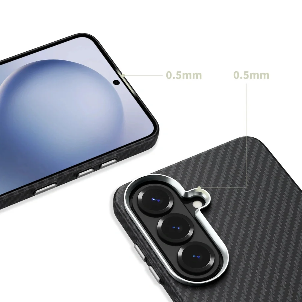 Tech-Protect Ion Carbon MagSafe kryt na Samsung Galaxy S26, čierny / strieborný trieborný