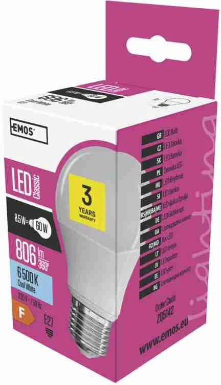 LED CLS A60 8,5W E27 CW 1×1 ks, LED žiarovka