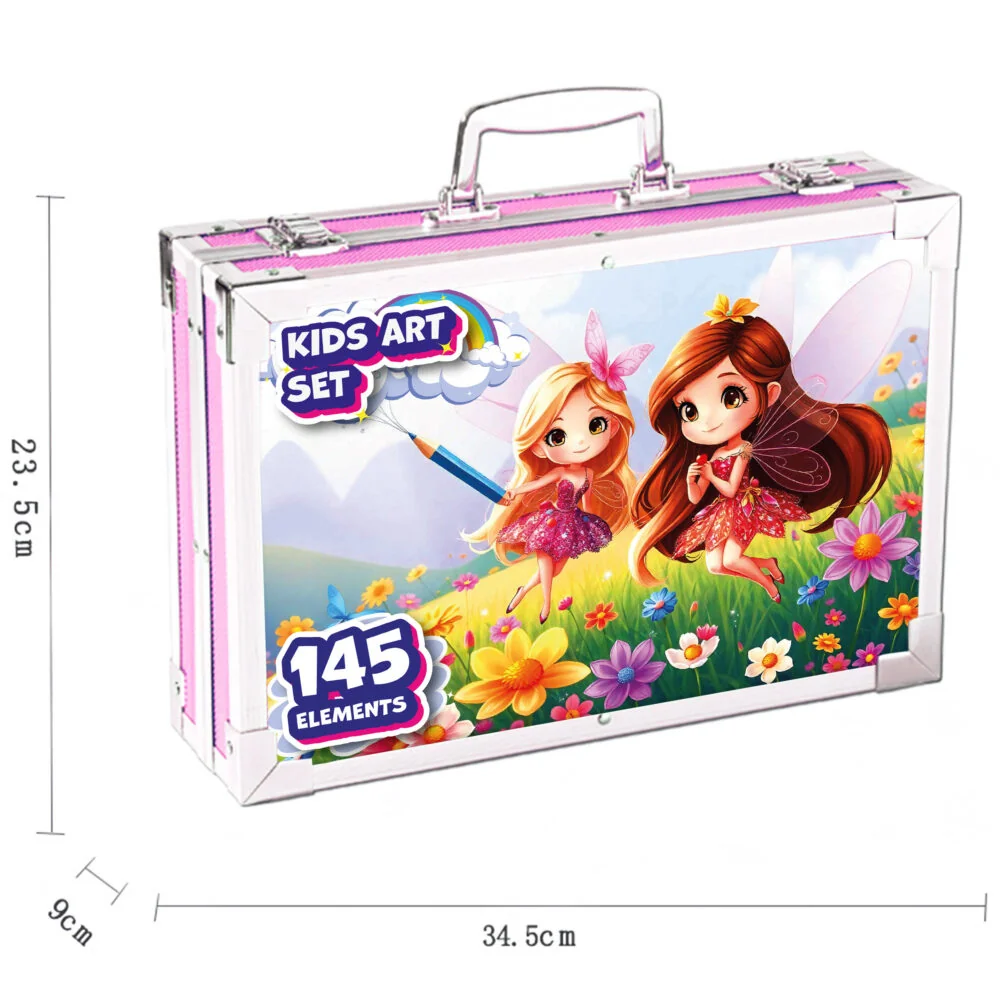 MG Art Suitcase Fairy sada pre maľovanie v kufríku pre deti 145ks, ružová ová