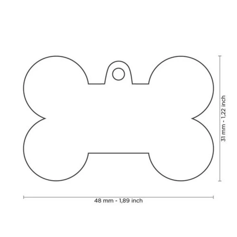 MF RED XL ALUMINUM BONE 4,8x3,15 cm gravírovateľný prívesok