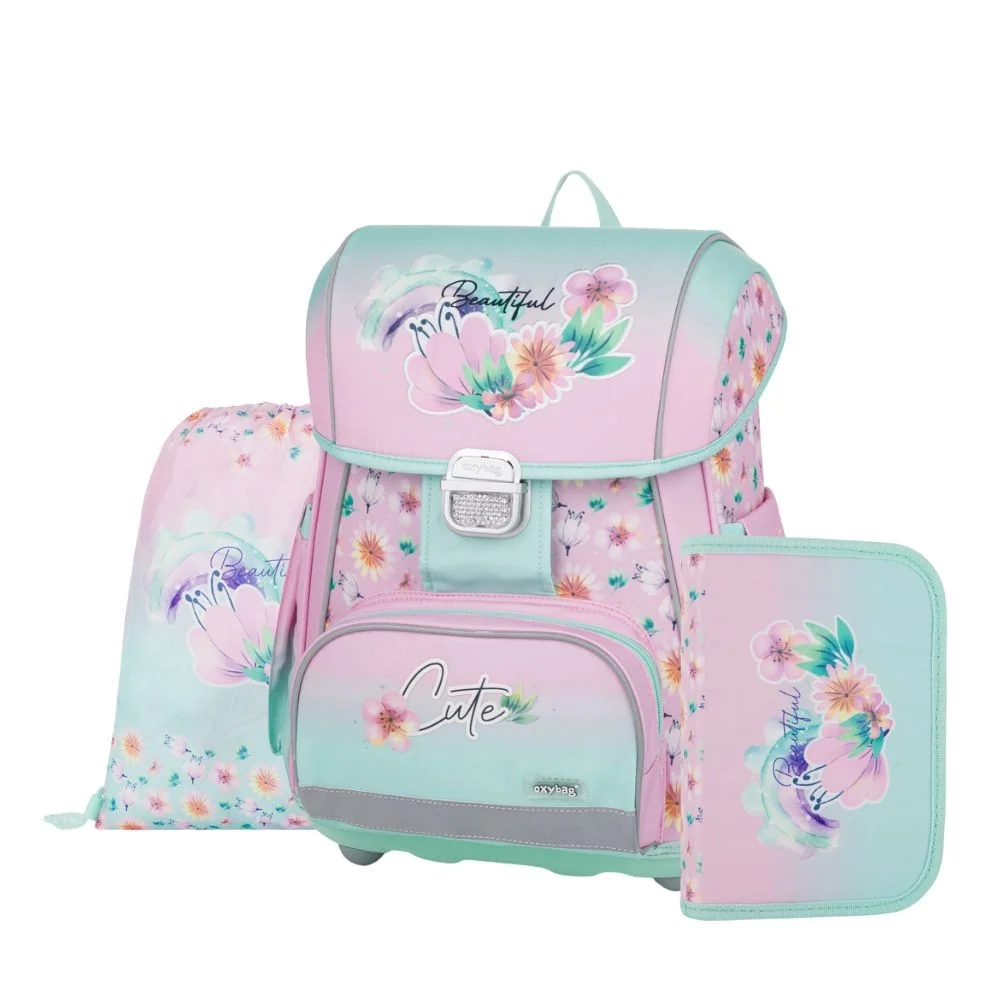 Školský set 3 ks PREMIUM Kvety motív Flowers