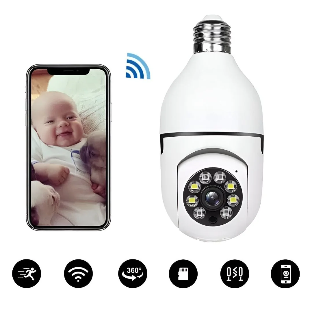 MG panoramatická kamera v žiarovke 2Mpx WiFi IP, biela