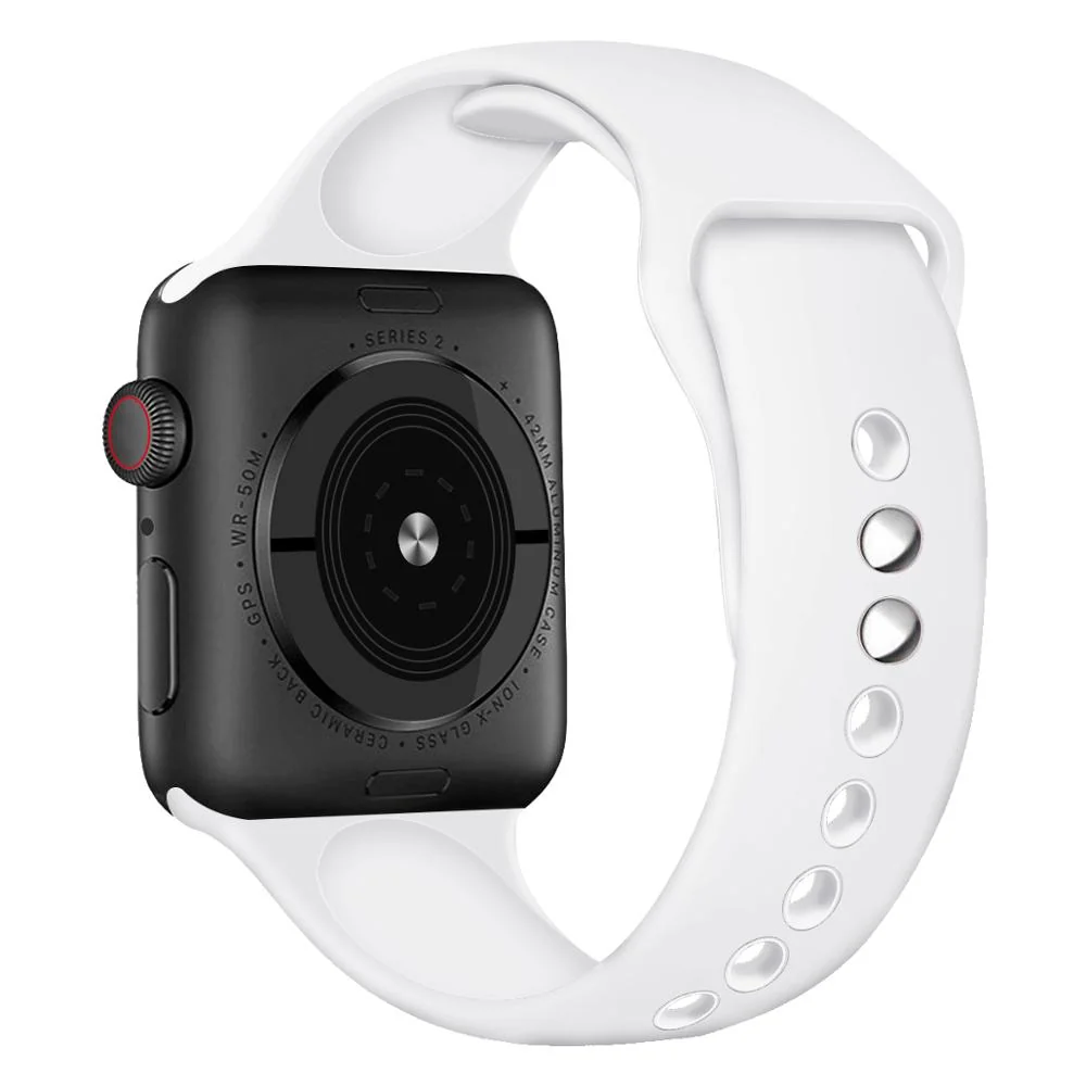BStrap Soft Silicone remienok na Apple Watch 42/44/45mm White