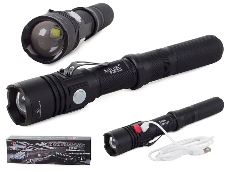 Taktická nabíjateľná baterka CREE LED USB XM-L3-U3