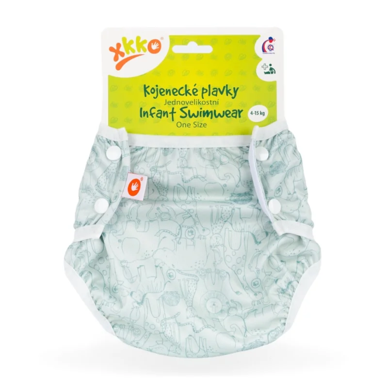XKKO Dojčenské plavky jednoveľkostné Safari Granite Green