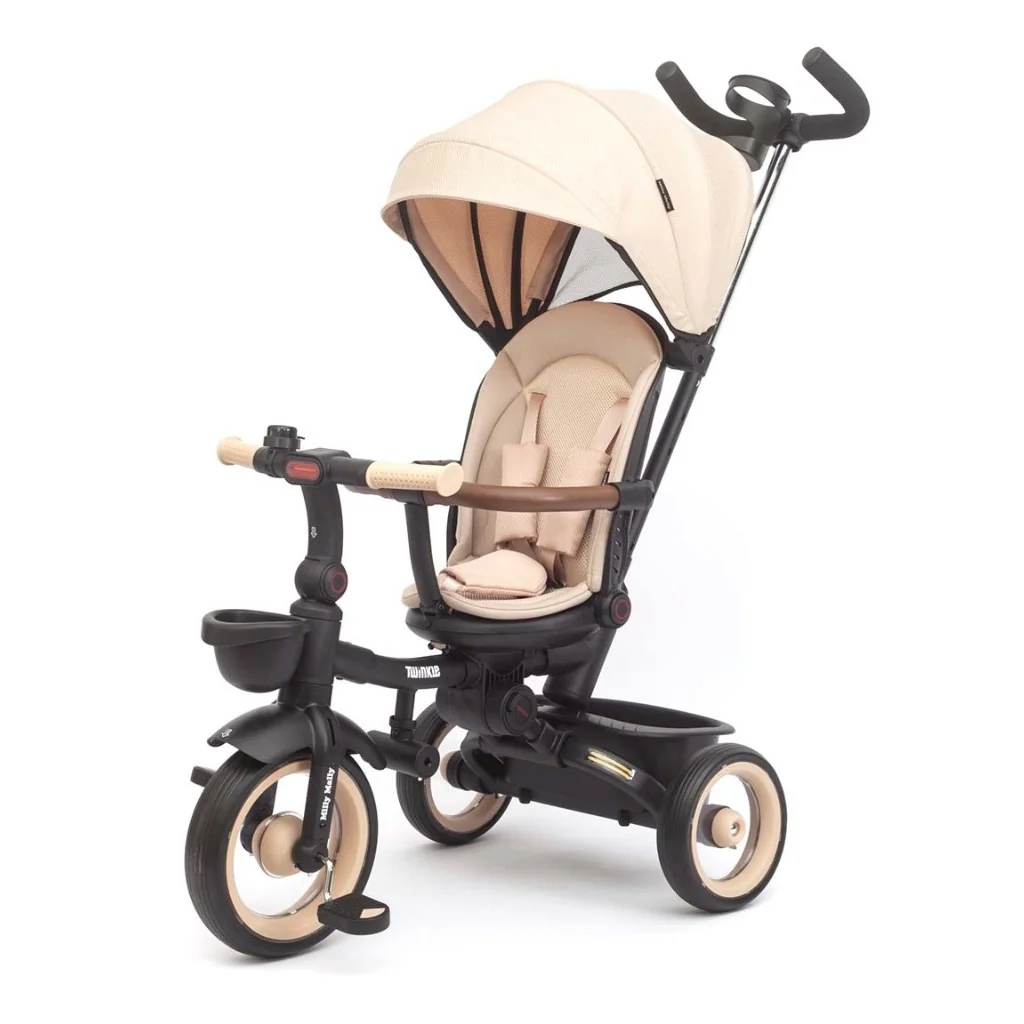 Luxusná detská trojkolka s osvetlením Milly Mally Twinkle beige ,