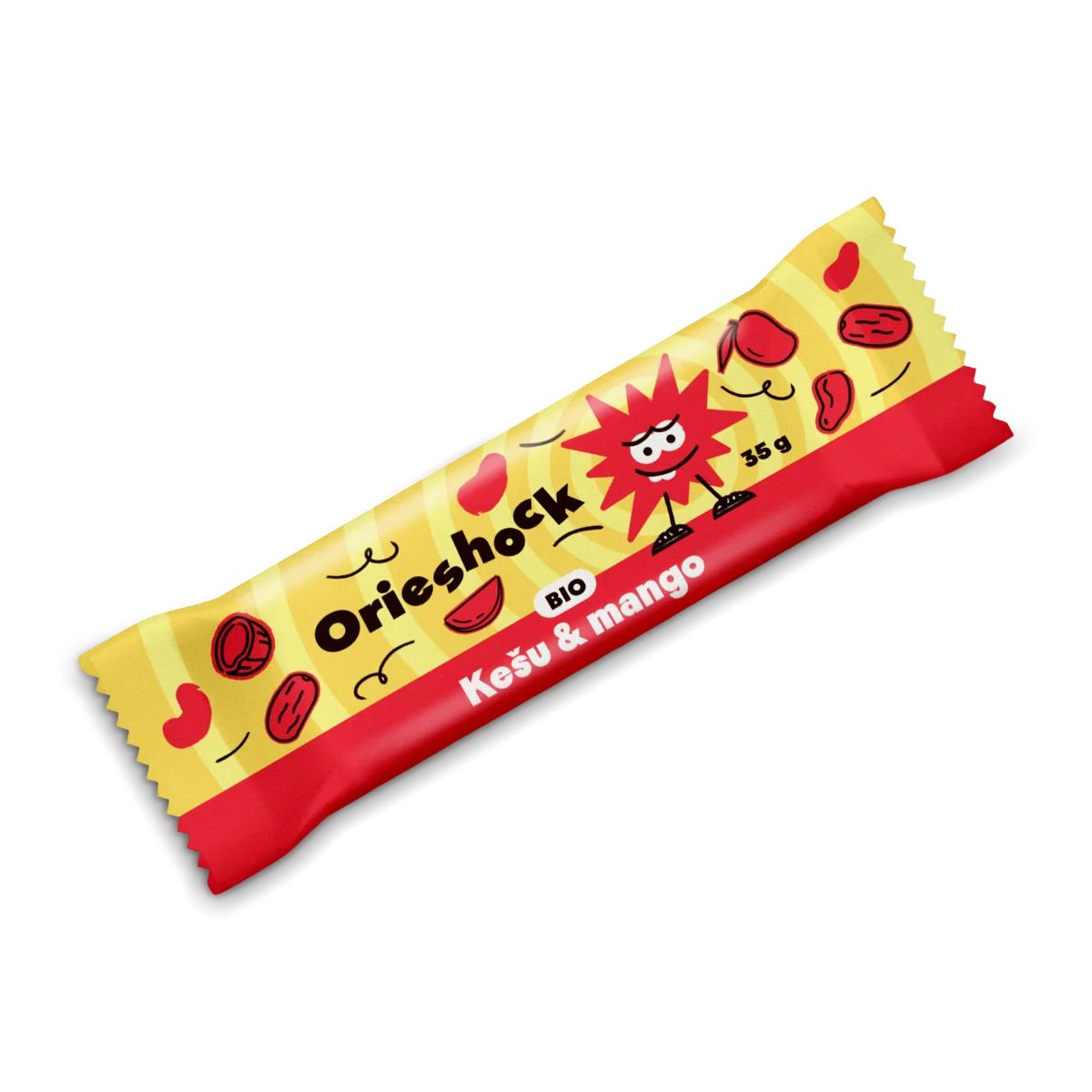 Orieshock  ovocno-orechová tyčinka Kešu & Mango 35 g