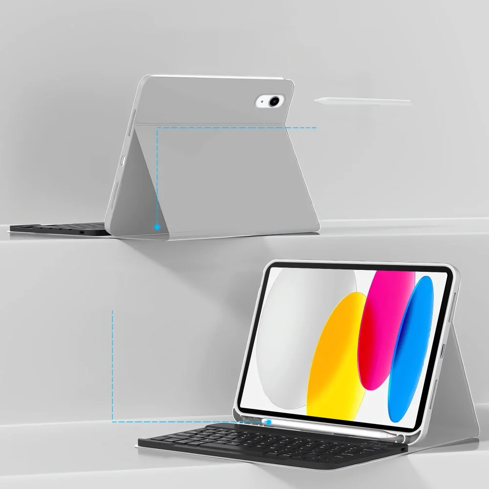 Tech-Protect SC Pen Keyboard puzdro s klávesnicou na iPad 10.9'' 10gen 2022 / 11'' 11gen 2025, sivé 2022 / 11'' 11gen 2025, sivé