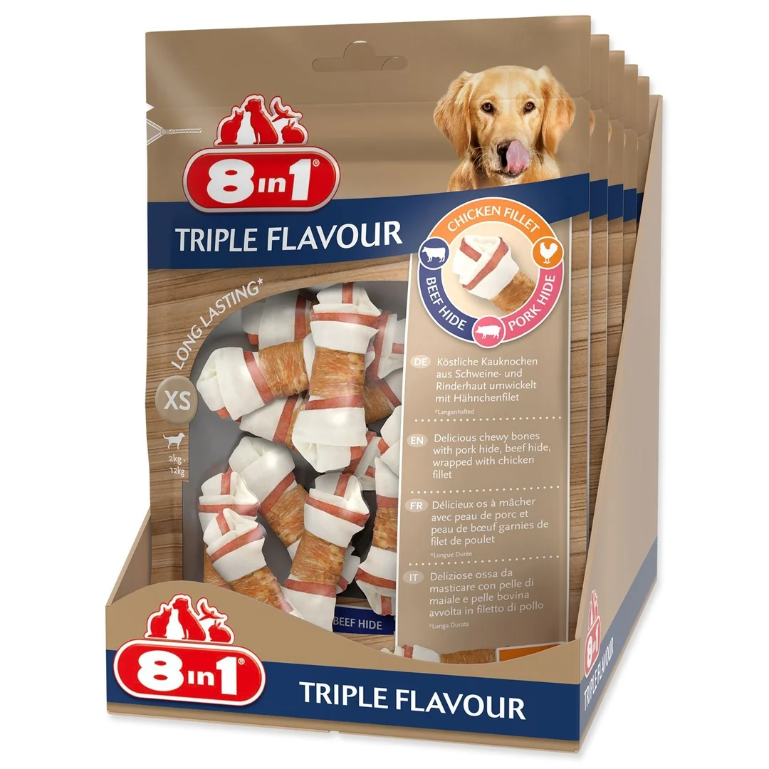 Pochúťka 8in1 Triple Flavour kosť žuvacia XS 21ks
