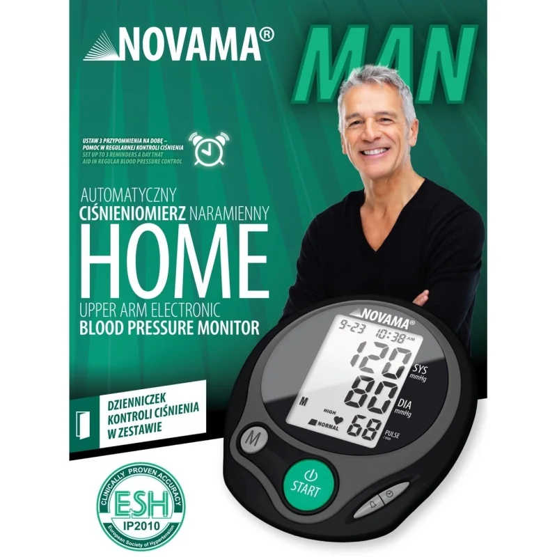 NOVAMA HOME MAN ramenný tlakomer s ESH a IHB, manžeta 22–33 cm