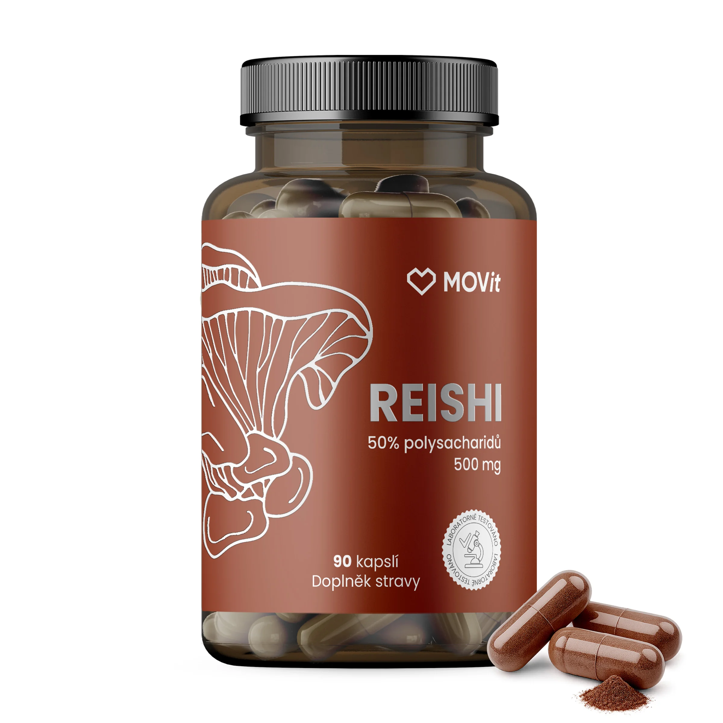 MOVit Reishi 50% polysacharidov 500 mg 90 cps