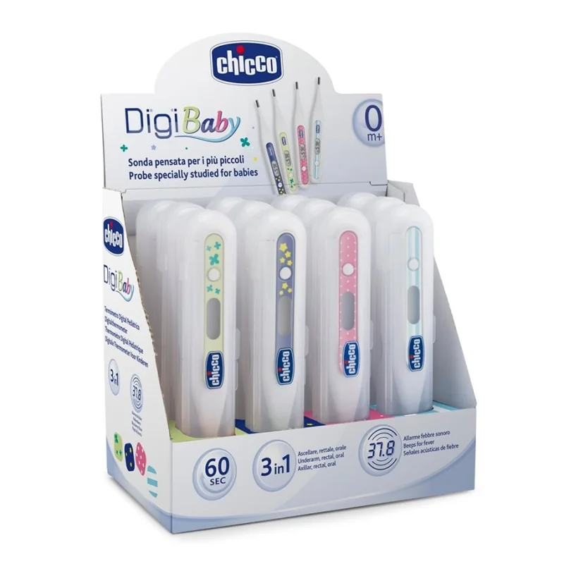 Chicco Digi Baby digitálny teplomer pre deti, 12 ks (mix farieb)