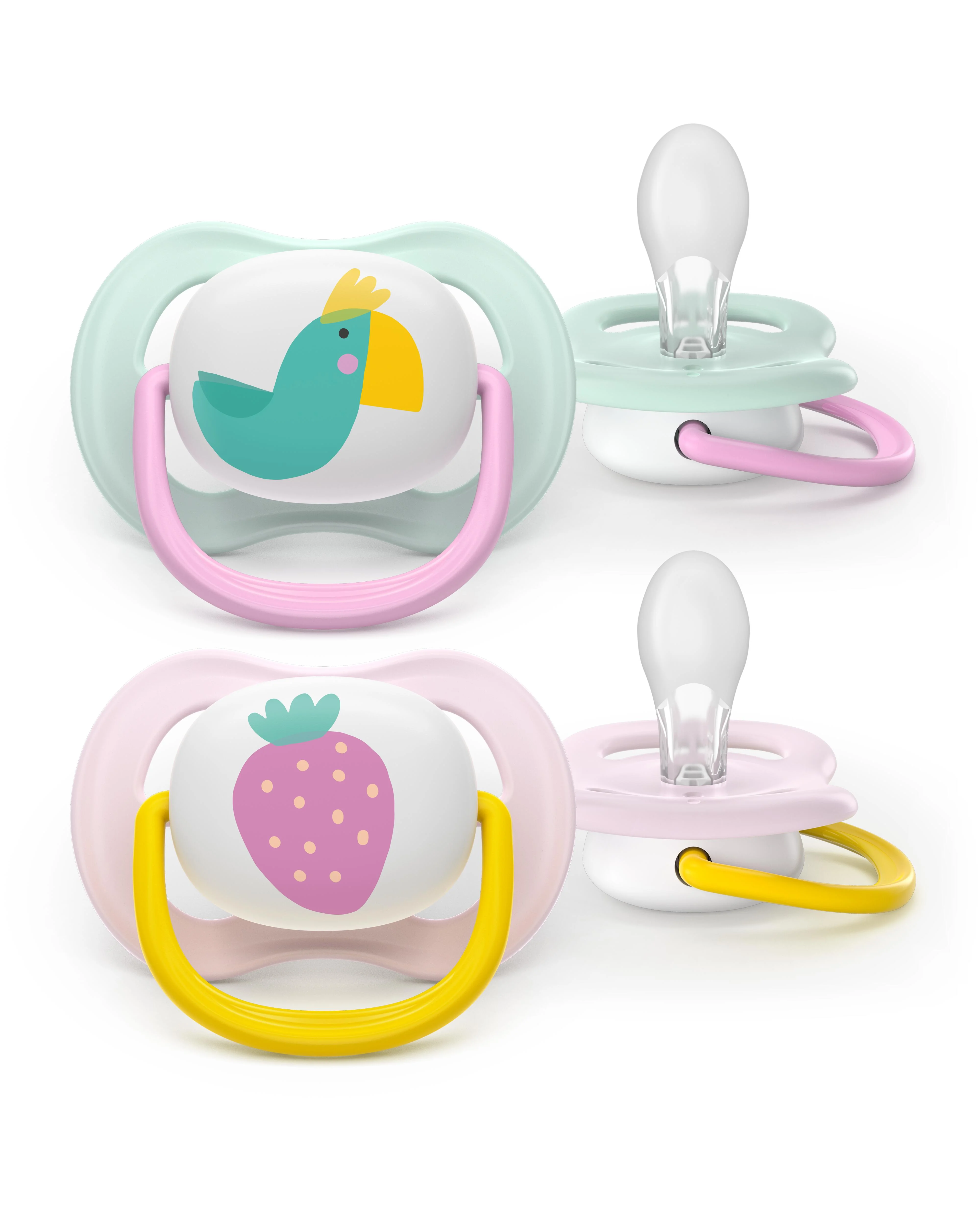 Philips AVENT - Cumlík Ultra air s obrázkom SCF080/24, 0-6 m, dievča 2 ks