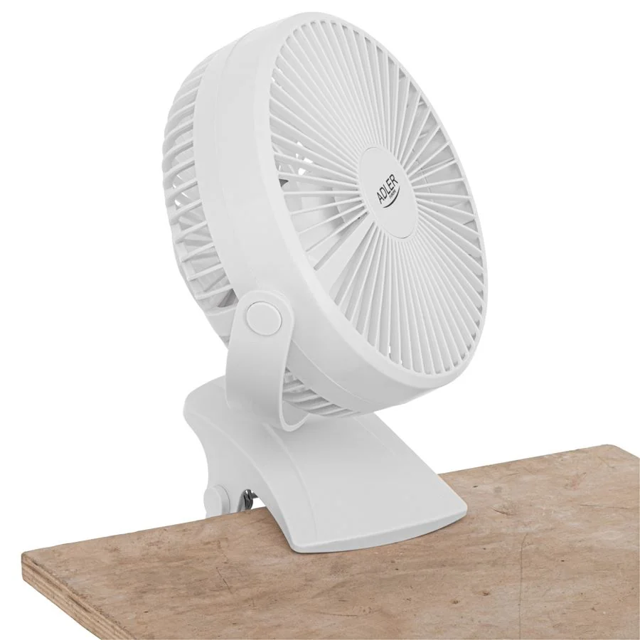 Stolový ventilátor s klipom Adler AD 7342 biely