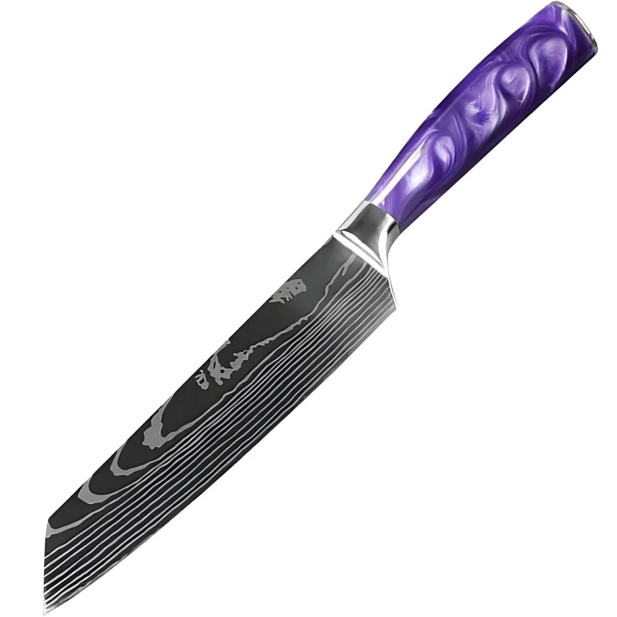 Kuchynský nôž Blade - Kiritsuke strieborná s fialovou rukoväťou