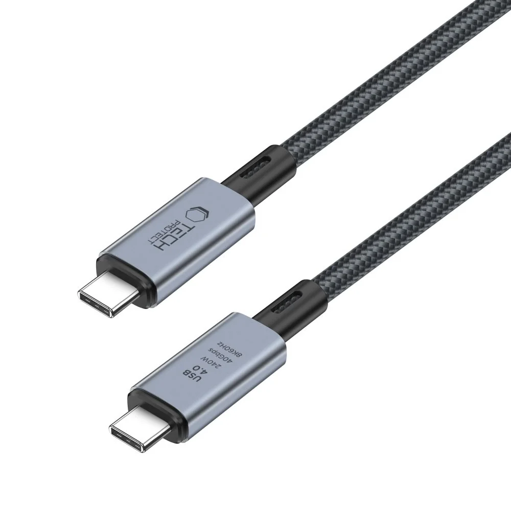 Tech-Protect Ultraboost Max kábel USB 4.0 8K / USB-C 240W 1m, šedý