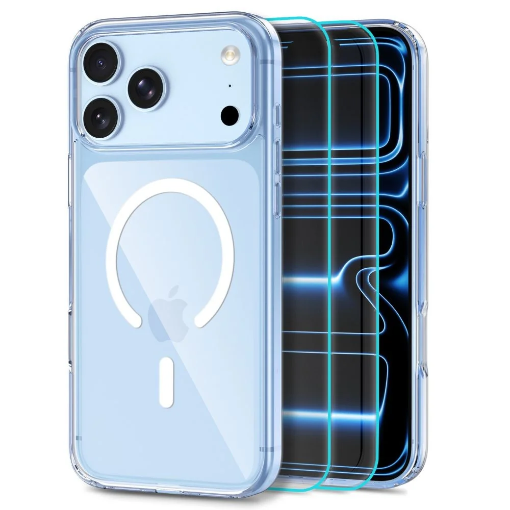 Tech-Protect FlexAir Hybrid MagSafe kryt + 2x ochranné sklo na iPhone 17 Pro Max / 18 Pro Max, priesvitné