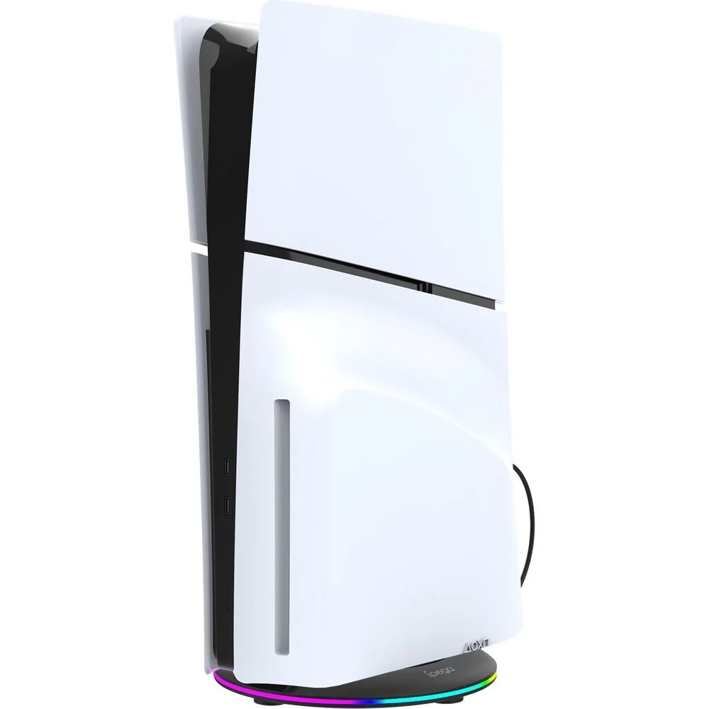 Vertikálny stojan s RGB osvetlením pre PS5 Slim Elegantný dizajn, stabilná konštrukcia