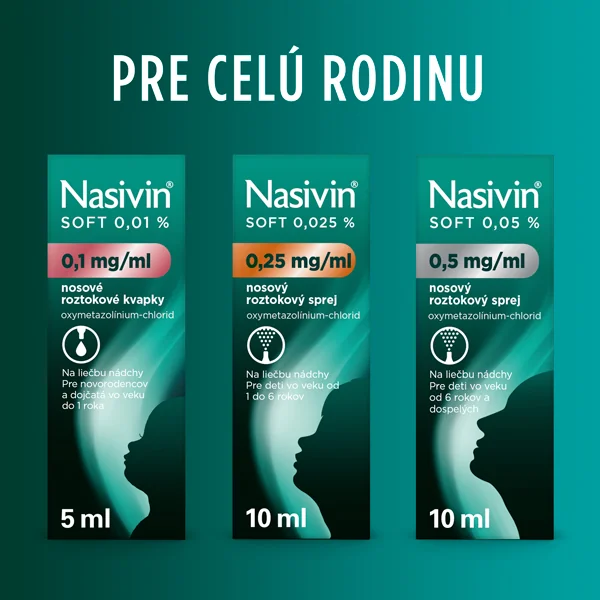 Nasivin® Soft 0,01 % 0,1 mg/ml 1×5 ml, nosové roztokové kvapky