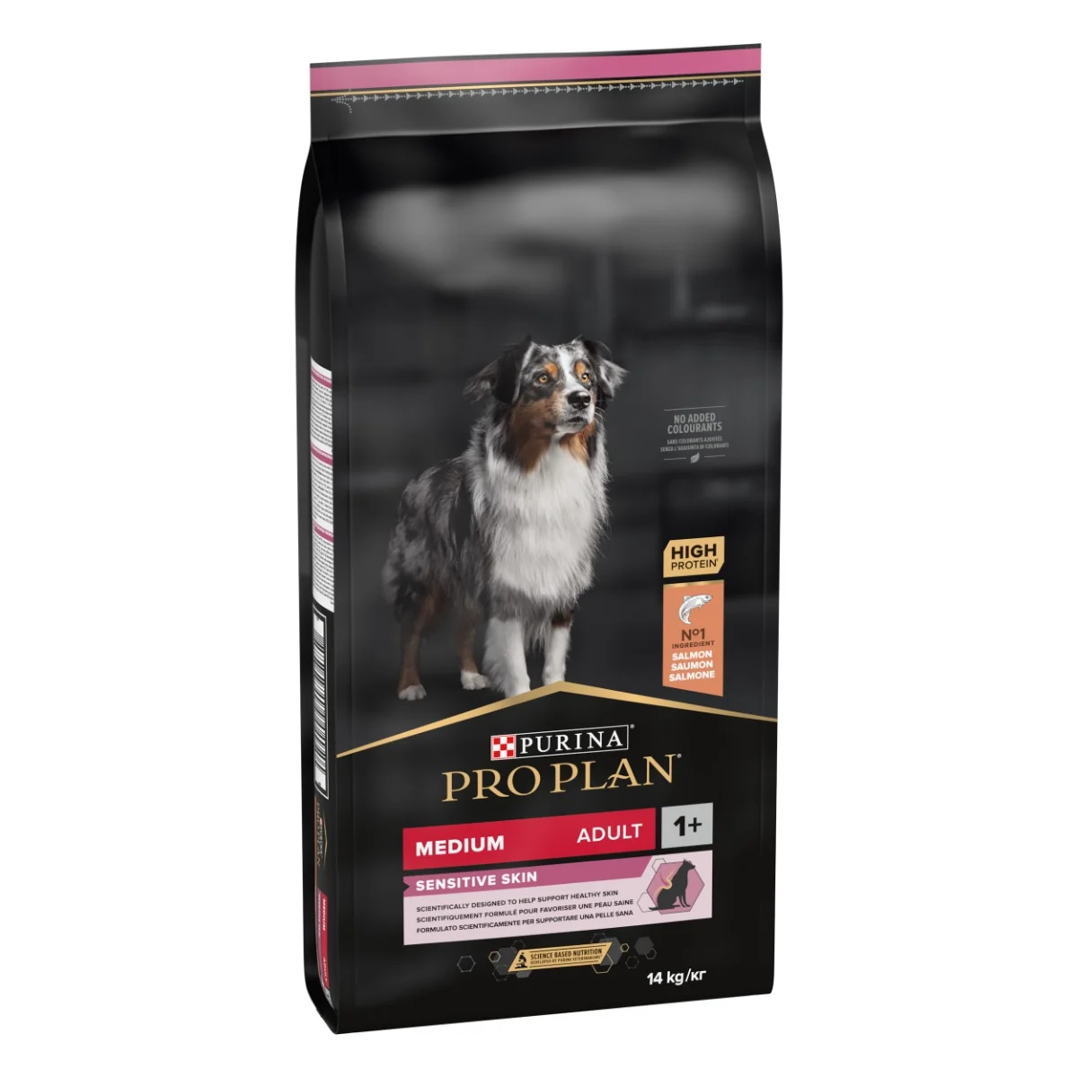 PRO PLAN Medium Adult Sensitive Skin granule pre psov losos 14 kg 1×14 000 g, losos