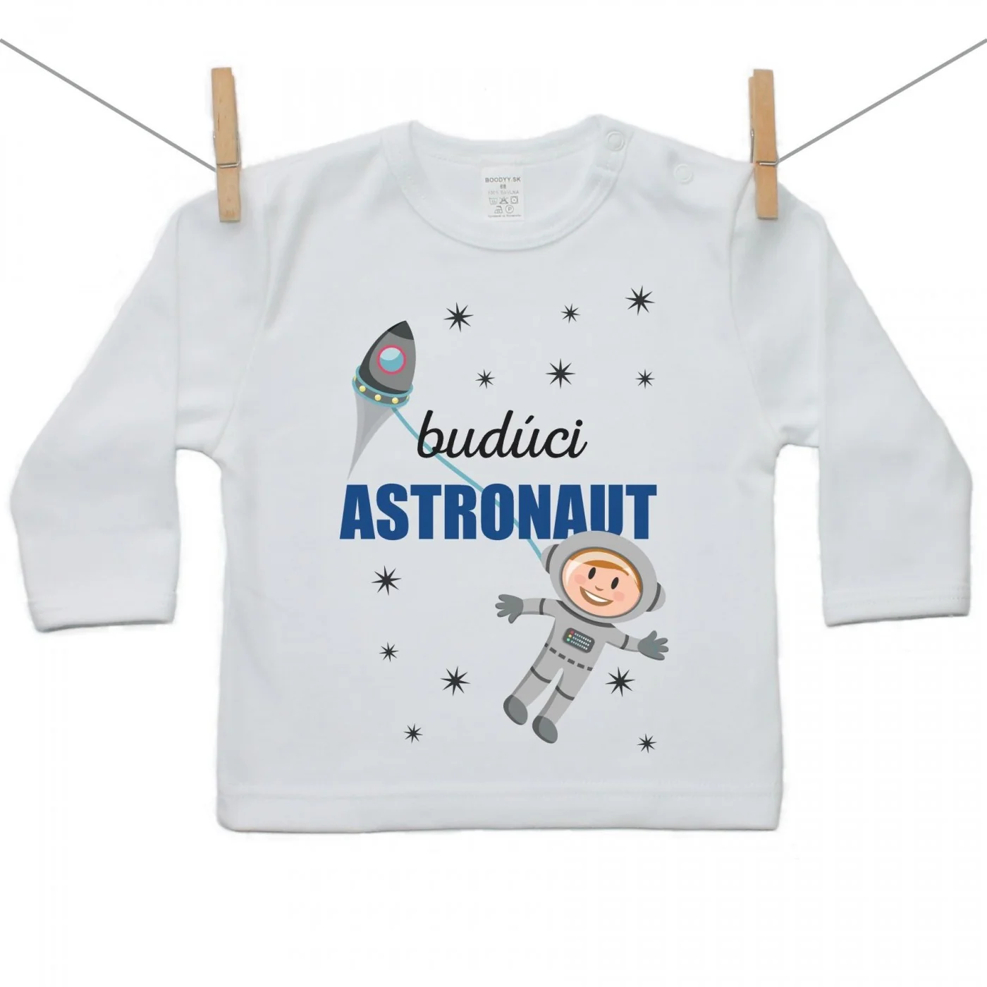 Boodyy Tričko s dlhým rukávom Budúci astronaut Veľkosť: 74