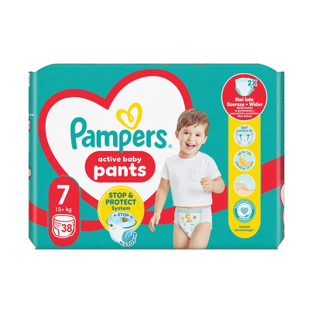 PAMPERS PANTS JP S7 15KG+ 38KS 1×38 ks, detské plienkové nohavičky