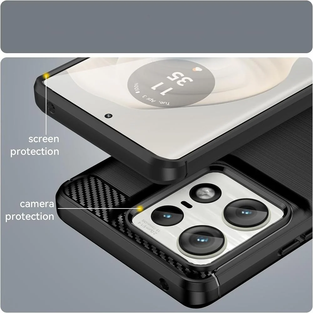 Carbon Shield TPU puzdro pre Motorola Edge 50 Ultra