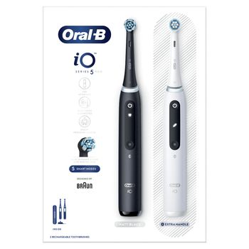 Oral B iO Series 5 Duo Black&White Elektrická zubná kefka 1×1 ks, elektrická zubná kefka